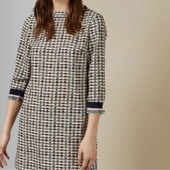 NWT Ted Baker sz 2 Karleen triangle print polyester shift dress $295 - Picture 2 of 16
